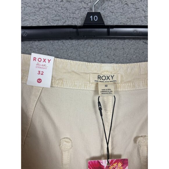 Roxy Women's Mid-Rise Straight Leg Corduroy Pants Size 32 Parchment NWT's. - Picture 5 of 8